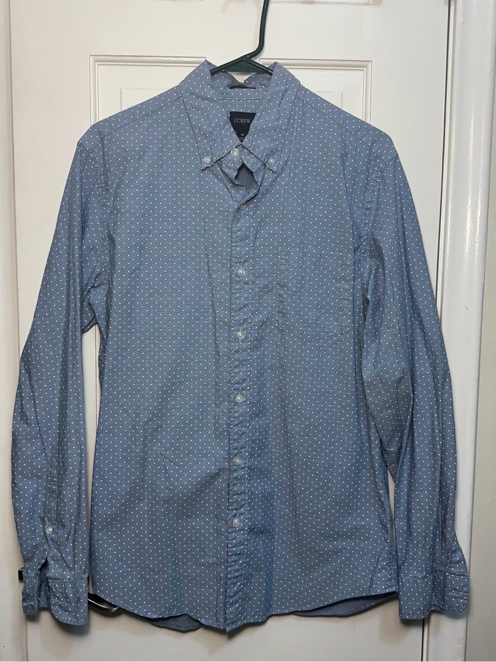 J. Crew Light Blue Micro Dot Button-Down Shirt Men’s Medium EUC